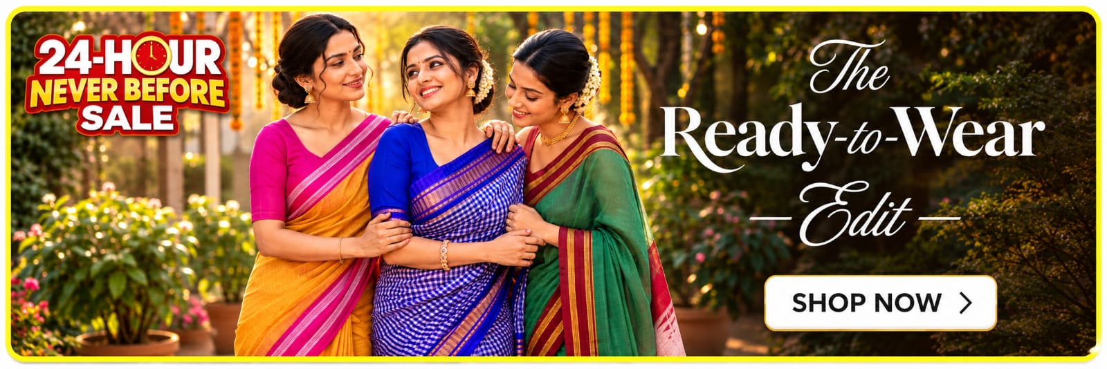 The Ready-to-Wear Edit — 24-hour never before sale on daily wear Ilkal sarees